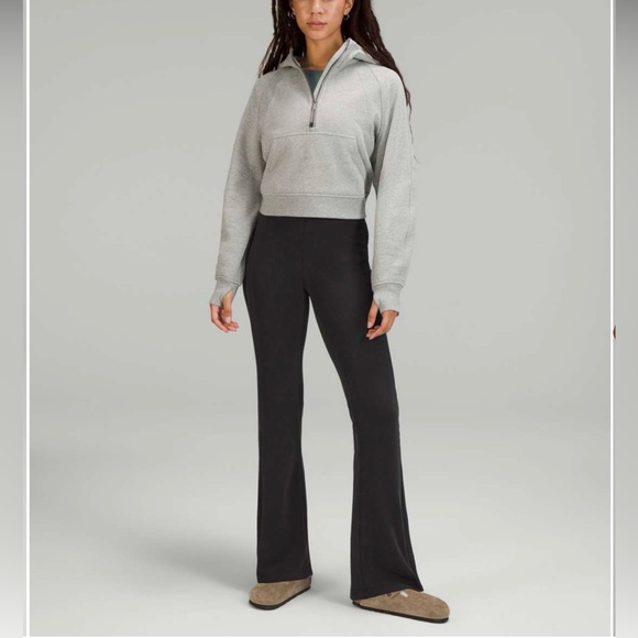 lululemon athletica Pants - Lululemon Brushed Softstreme Ribbed Zip Flared Pant Legging 32.5" Women’s 2 Blk